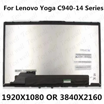 Eredeti, 14 hüvelykes LCD touch monitor szerelvény cseréje a Lenovo Yoga C940-14IIL C940-14 81Q9 FHD 1920X1080 VAGY UHD 3840X2160