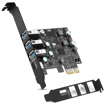 ÚJ-PCI-E, hogy USB 3.0 Típus C +3 Írja be a bővítőkártya - Interfész USB 3.0 4-Port, Express Card Asztali Támogatja az UASP használatával
