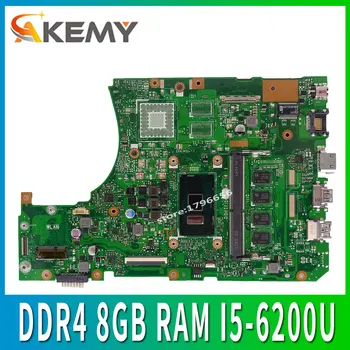 DDR4 X556UAM laptop alaplap az ASUS X556U X556UV X556UQ X556UQK X556UJ A556U K556U F556U alaplapja DDR4 8GB RAM, I5-6200U