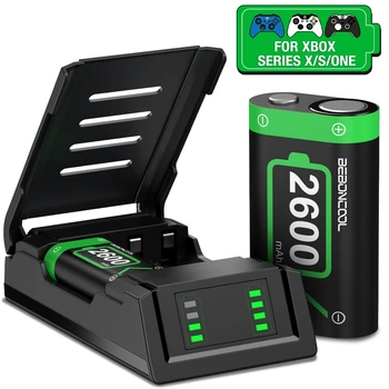 DinoFire Controller Töltő Xbox Sorozat X/S 2x2600mAh Akkumulátor Xbox One X/Xbox Egy S/Xbox Elite Vezérlő