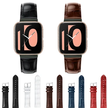 eiEuuk Valódi Bőr Csere Watchband Csuklópántot az Oppo Óra 2 42mm/46mm Sport Smartwatch Tartozék