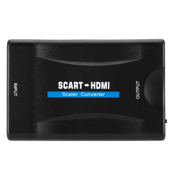 1080P SCART HDMI-kompatibilis Video Audio Előkelő Jel Átalakító Adapter HD Vevőkészülék TV Plug and Play USB Kábel