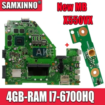 AKEMY X550VX Laptop alaplap az ASUS X550VX X550V eredeti alaplapja 4 GB-RAM I7-6700HQ GTX950M-4GB