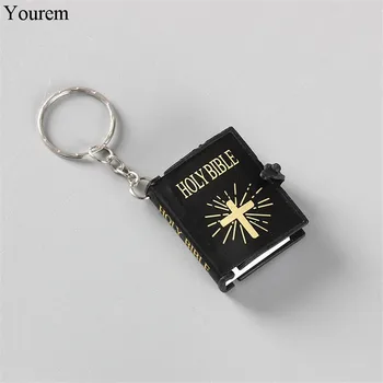 kreatív kulcstartó Aranyos Mini angol SZENT BIBLIA kulcstartók Vallásos Keresztény Jézus Kereszt Kulcstartó Női Táska Ajándék Ajándéktárgyak fj298