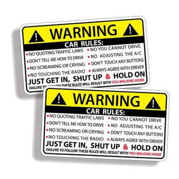 2db/zsák Autó Biztonsági Figyelmeztetés Szabályok Matricák Riasztó Autó, Teherautó Szervezet Matricák Vízálló Matrica