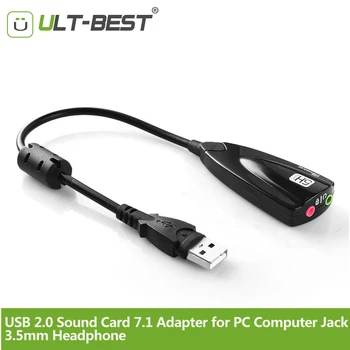 MIATT-a LEGJOBB USB 2.0-s hangkártya 7.1 Adapter PC Számítógép Jack 3,5 mm-es Fejhallgató-Fülhallgató-Mikrofon Adapter Kábel Audio Mikrofon