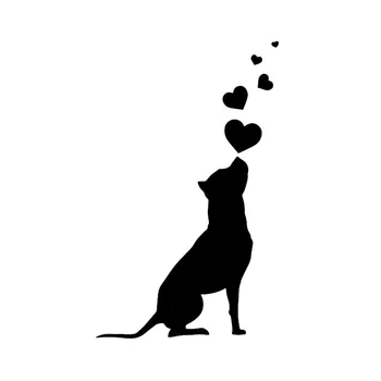 Kutya Szív-Pet Amerikai Staffordshire Terrier Autó Matrica Test Dekoráció Személyre szabott PVC, Vízálló Matrica Testreszabható Szín