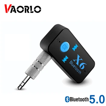 VAORLO X6 Vevő Bluetooth 5.0 Támogatás TF Kártyával Mód 3,5 AUX Audio Adapter Vezeték nélküli Autóskészlet Sztereó Zene Fejhallgató