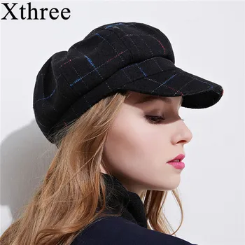 Xthree női cottoon nyolcszögletű sapka téli sapka napellenző divat sapka lány tavaszi kalap