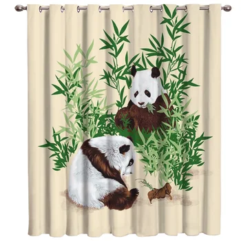 Panda Bambusz Aranyos, Ablak, Függöny, Nappali, Hálószoba, Konyha Függöny A Gyermekek Függönyt Ablak Kezelés