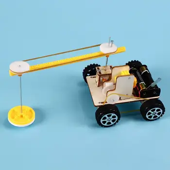 Kísérleti játékautó DIY Többfunkciós Fa Tudomány, Tanulás, Lendületes Robot Készlet Autó Modell Gyerekeknek