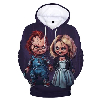 Chucky menyasszonya 3D Nyomtatott Kapucnis Pulcsit a Férfiak a Nők a Divat Alkalmi Pulóver Chucky Harajuku Streetwear kapucnis felső 5XL