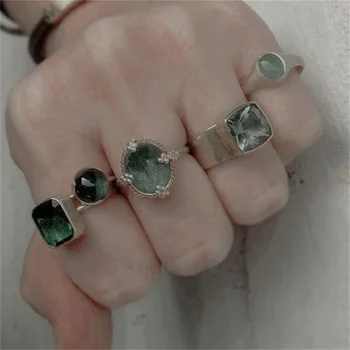 Strasszos Gyűrű Szett Új Design, Átlátszó Színes Gyöngyök Strasszos Gyűrű Átlátszó Gyanta Gyűrűk Női Ékszerek, Ajándékok