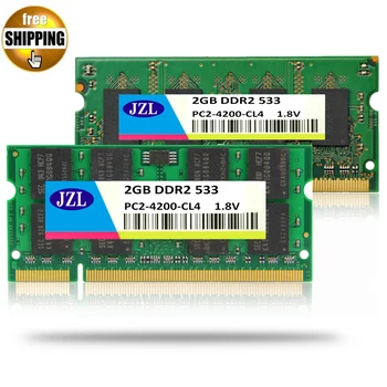 JZL Laptop Memória SODIMM Ram PC2-4200 DDR2 533MHz 200PIN 2GB / PC2 4200 DDR 2 533 MHz 200 PIN 1.8 V CL4 Notebook Számítógép SDRAM