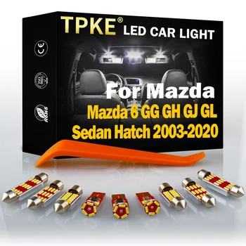 TPKE Canbus Autó Lámpa Mazda 6 GG GH GJ GL Sedan Hatch 2003-2020 Jármű LED-es Belső Kupola Térkép Csomagtartóban Rendszámtábla Lámpa Készlet