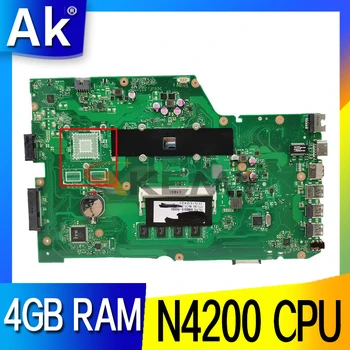 X751NA Alaplap Az ASUS X751NA X751NC X751NV X751N Laptop Alaplap Celeron N4200 4GB RAM, 100% eredeti GM Alaplapja