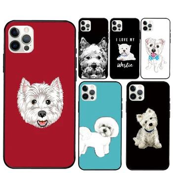 Máltai West Highland Terrier Kutya Puha tok iPhone 13 11 12 Pro Max Mini 6 7 8 Plusz SE 2020 XS Max X XR Telefon coque közelében