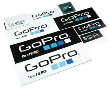 9 Db Ikon Logó Matrica, Matrica Készlet GoPro Hero Sport Sisak Matrica Dekoráció Fekete-Fehér Matricák