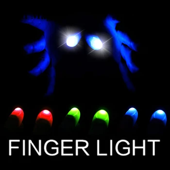 1 Pár Hüvelykujj Led világít Trükkök ( Piros, Kék, Zöld ) Nagy Méretű, Puha Hüvelykujj Tippek A LED Mágikus Kellékeket Vicces Villogó Ujjak