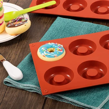 Szilikon 8 Fánk Készítő 3D DIY Sütés Sütemény, Süti, Csoki Öntőforma Muffin Sütemény Penész Desszert Kézzel készített konyha Dekorációs Eszközök