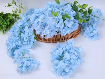 Színes, Dekoratív Virág Fejét Mesterséges Selyem Hortenzia DIY Haza Party Esküvői Boltív Háttér Fali Dekoratív Virág 100-as