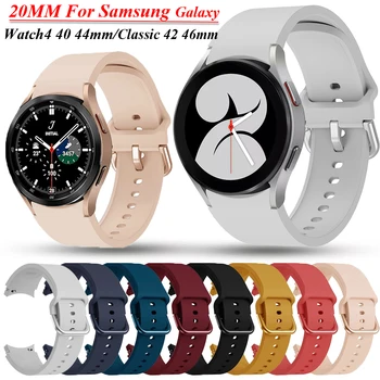 20mmSilicone Okos Watchband Szíj, A Samsung Galaxy Watch4 klasszikus 46 42mm/Watch 4 44 40mm Zenekar Csere Karkötő Karkötő