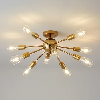 FSS Északi Arany Szputnyik Csillárok Modern LED 10 Fények Nappali Hálószoba Egyszerű Háztartási Beltéri Lámpák