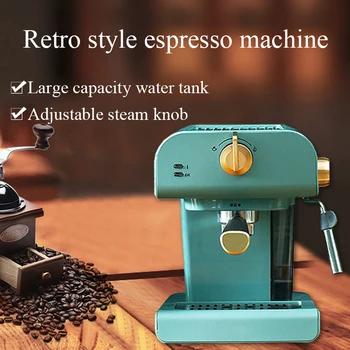 20Bar kávéfőző retro stílusú félautomata olasz steam milk habot gőz integrált tejhabosító Haza kávéfőző