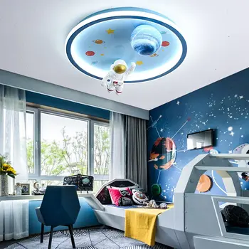 Homhi Tér LED Mennyezeti Lámpa Rajzfilm Kék gyerekszoba Űrhajós Mennyezeti Lámpa Fiú Dekoráció plafonnier led szalon HXD-064