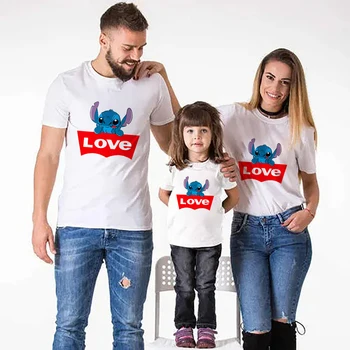 Szem Szeretet Hát, Hogy A Pólók Rövid Ujjú Póló 2021 Új Családi Ruházati Készletek Anya Disney Lánya Egyenlő Apák Napi Ajándék