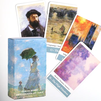 Claude Monet Pakli Tarot Kártyát Impresszionizmus Művészeti Tarot Kártya Játék, Ajándék Pdf Útikönyv Kártya Játék, Társasjáték 78 Kártyák Kezdőknek