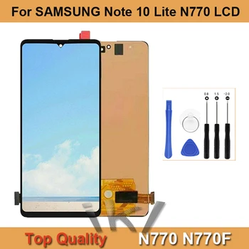 Tökéletes Amoled LCD Kijelző Keret Csere Eszközök Samsung Galaxy Note 10 Lite N770 érintőképernyő Digitalizáló Közgyűlés