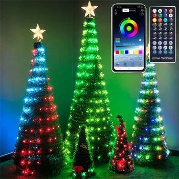 20M 200 LED Control App Karácsonyi String Fény Okos Bluetooth Alkalmazás Tündér Garland Fény Szabadtéri Esküvői Ünnepi Dekoráció