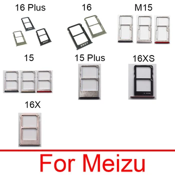 Memória & SIM-Kártya Tálcát tartó Meizu 15 M15 16 16X 16XS Plusz Sim-kártyaolvasó Slot Aljzat Adapter Csere, Javítás