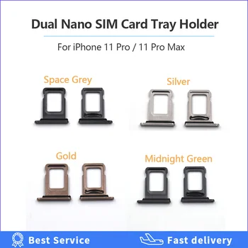 Új Dual Nano SIM-Kártya Tálcát tartó iPhone 11 Pro Max SIM-Kártya-tartó Adapter Aljzat iPhone 11 Pro Csere