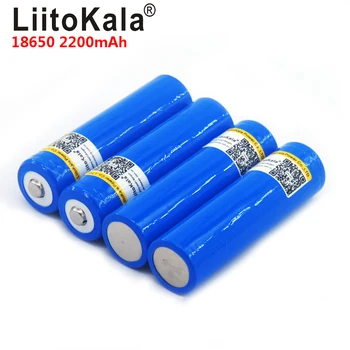 LiitoKala 18650 3,7 V 2200mA Újratölthető lítium akkumulátor Lámpa Zseblámpa elem LED akkumulátor + Hegyes