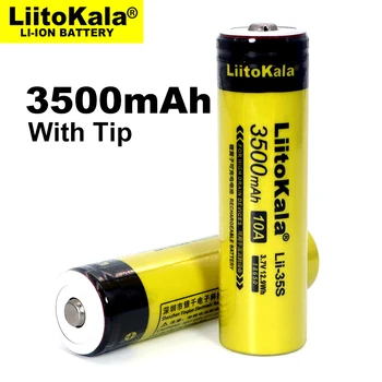 4-20 DB LiitoKala Lii-35-ÖST Új 18650 Akku 3,7 V 3500mAh Újratölthető Lítium Akkumulátor LED-es Elemlámpa+DIY Hegyes