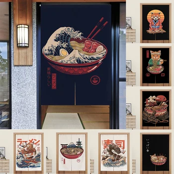 Japán Ukiyo-E Rövid Konyhai Függöny, Ajtó Függöny Szövet Sushi Bolt Izakaya Étterem Bejárata Délről Északra Ajtó Függöny