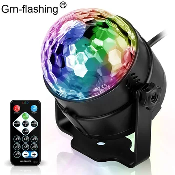 7 Színű LED-es Diszkó-Magic Ball Projektoros Lámpa sound control 3W Villogó, Forgó Led-es Színpadi fény Club Party Esküvő Ünnep