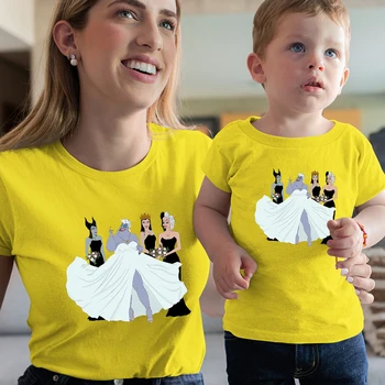 Disney Rajzfilm T-shirt Anya-Lánya Ruháit Kreatív Ursula Esküvői Hajó 2021 Gazember Érkezők Családi Nézd Tshirt