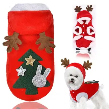 Karácsonyi kutya ruhák pet ruhát, aranyos elk ruhák, téli, meleg kutya, kisállat ruha új év ruhák