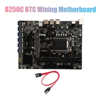 AU42 -B250C BTC Bányászati Alaplap 12XPCIE, hogy USB3.0 Grafikus Kártya Slot LGA1151 DDR4 DIMM RAM Számítógép Alaplap