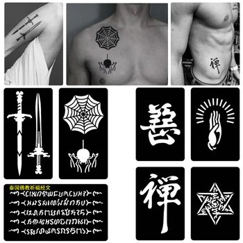 29 Stílus Divat a tetoválás matricák Stencil Szett Airbrush Csillám Tetoválás Sablonok Csomag Lányok, Fiúk Felnőttek, Arc, Test Festés