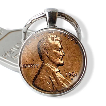 Lincoln Penny Érme Kép Alufelni Kulcstartó Vintage MINKET Réz érme, Medál, kulcstartó Férfi Divat Ékszerek