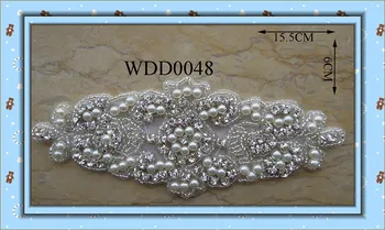 (10db) Strasszos gyöngy applied kézzel készített gyöngyös varrás DIY vas ruhákat WDD0048