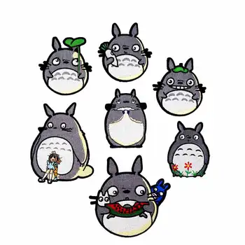 Rajzfilm Totoro Macska Hímzett Vas A Patch Ruhát Japán Anime DIY Arc nélküli Ember Aranyos Varrni A Patch Gyerek Ruhákat Appliqués