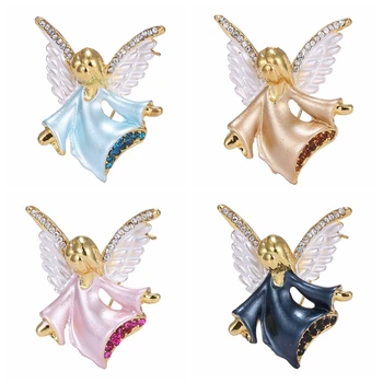 Rinhoo kis angyal, strasszos Brossal pin kristály szárnyak rózsaszín Tündér Bross nők party dekoráció, ékszerek, Ajándékok