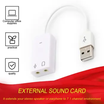 Külső USB-s hangkártya 7.1 Adapter USB-3D Virtuális Hang Audió Fülhallgató Mikrofon, 3,5 mm-es Jack A Laptop, PC, Notebook