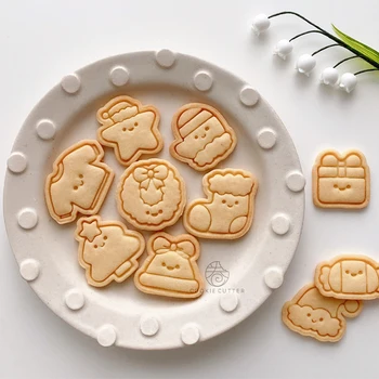 Új Karácsonyi Mini Aranyos Hóember Mézeskalács Ember Cookie Penész Újrafelhasználható 3D-s Rajzfilm Fondant Cookie Penész Sütés Tortát Díszítő Eszközök