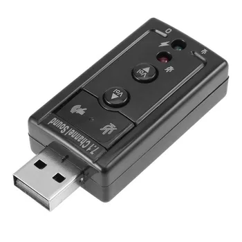 USB 7.1 Külső PC USB hangkártya 3,5 mm-es AUX Fülhallgató Mikrofon, Rendkívül Rugalmas Audio Adapter Plug And Play LED Kijelző